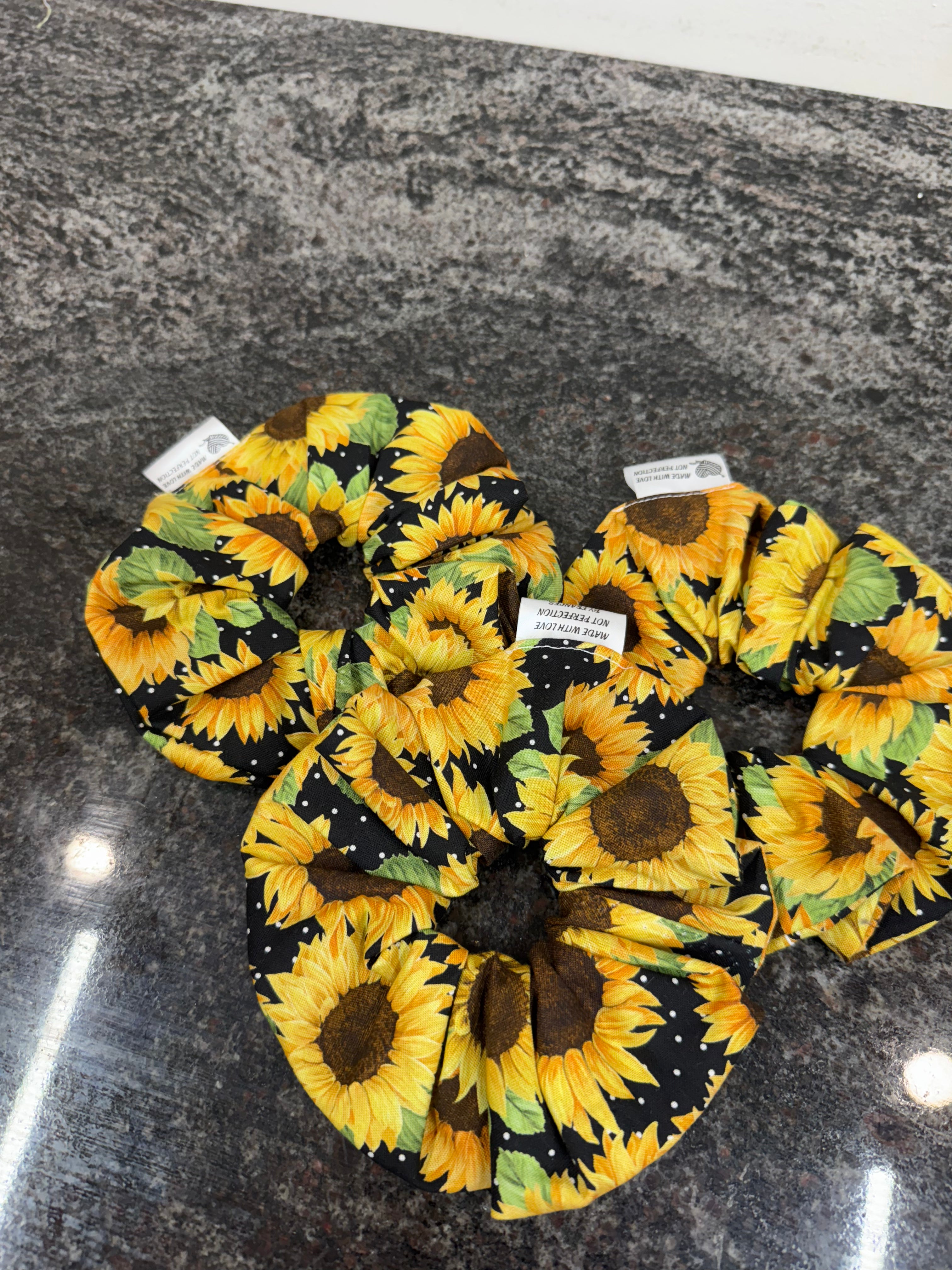 Sunflower scrunchies