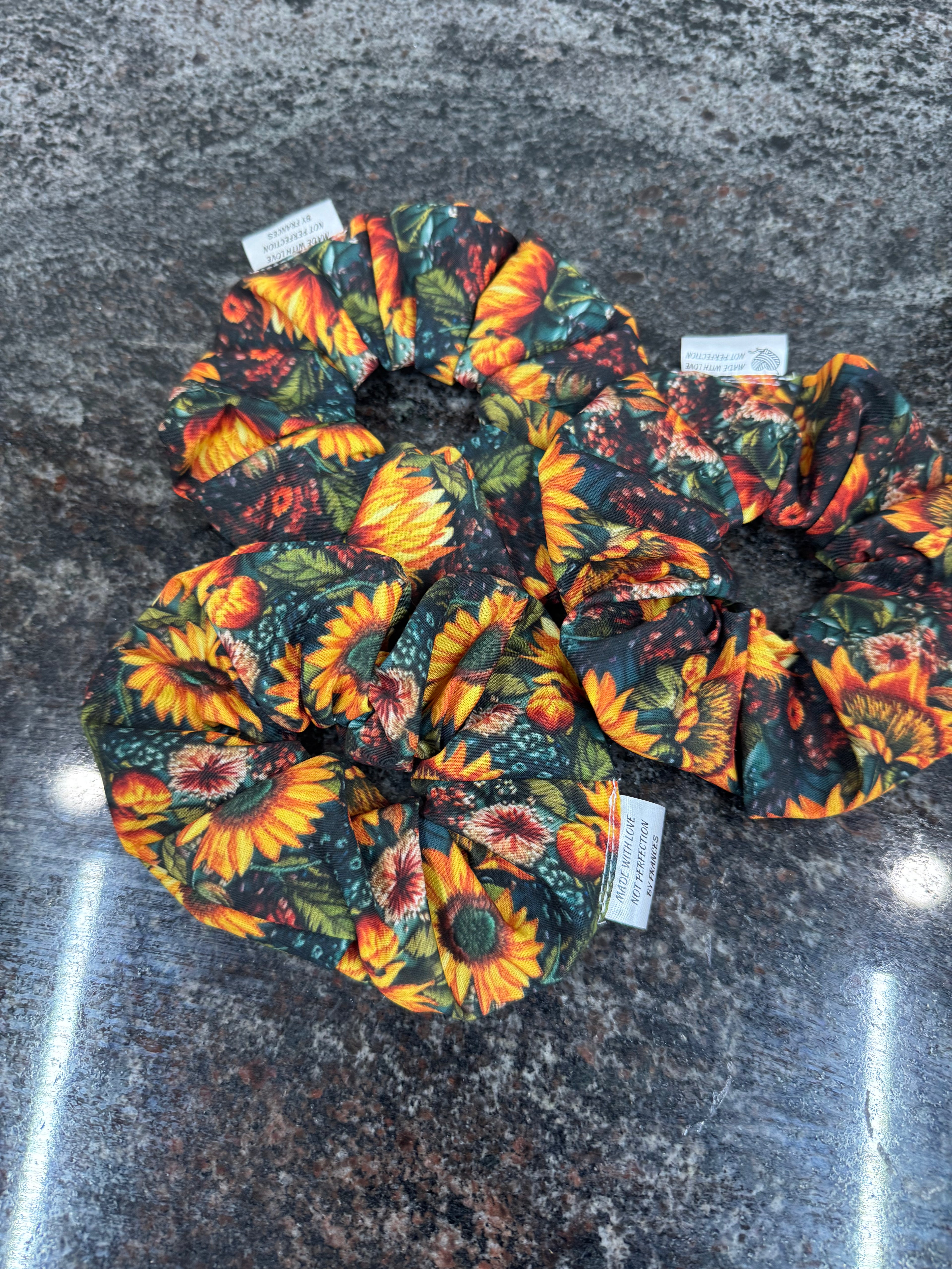 Sunflower scrunchies