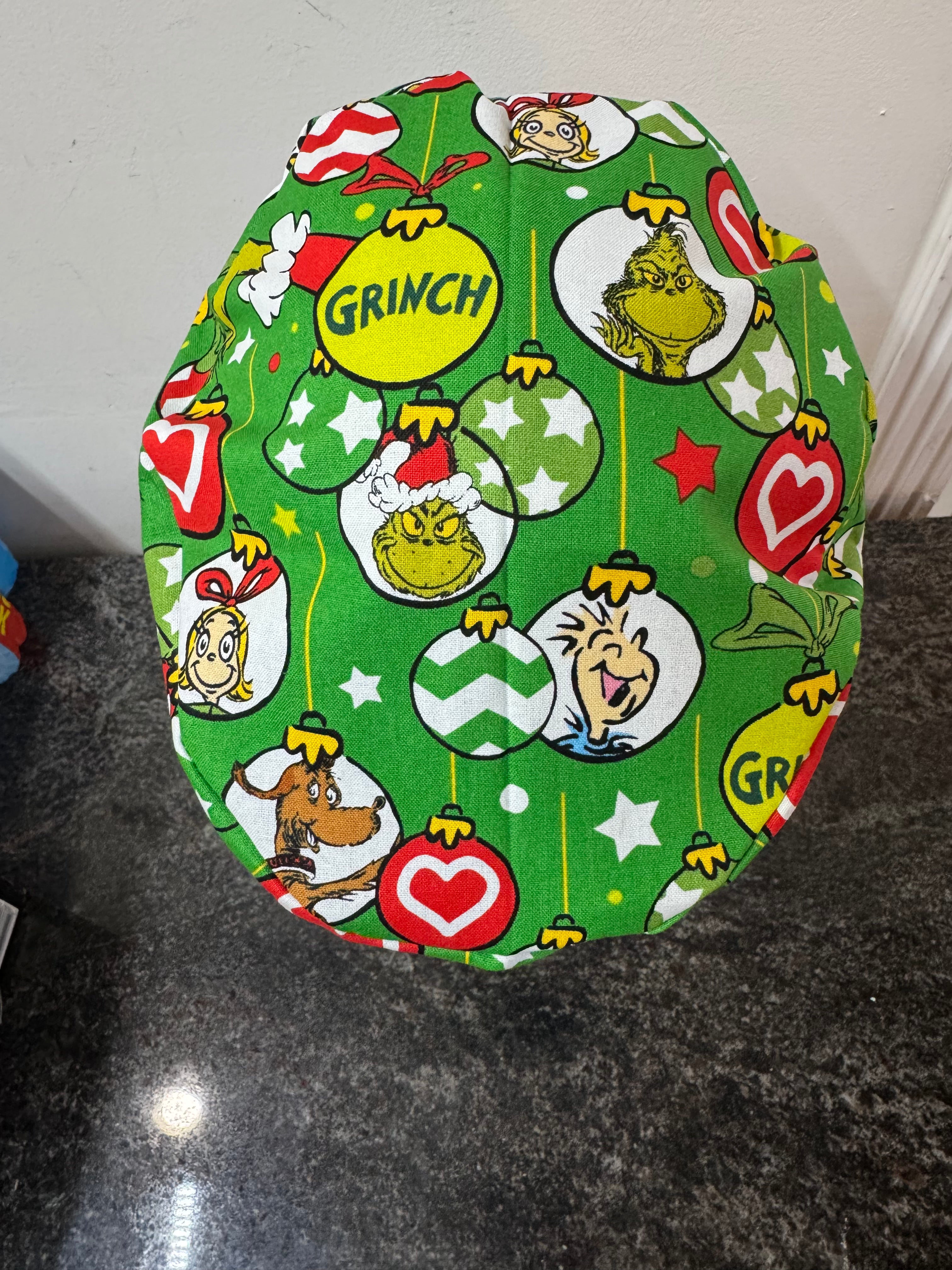 Grinch European style scrub cap