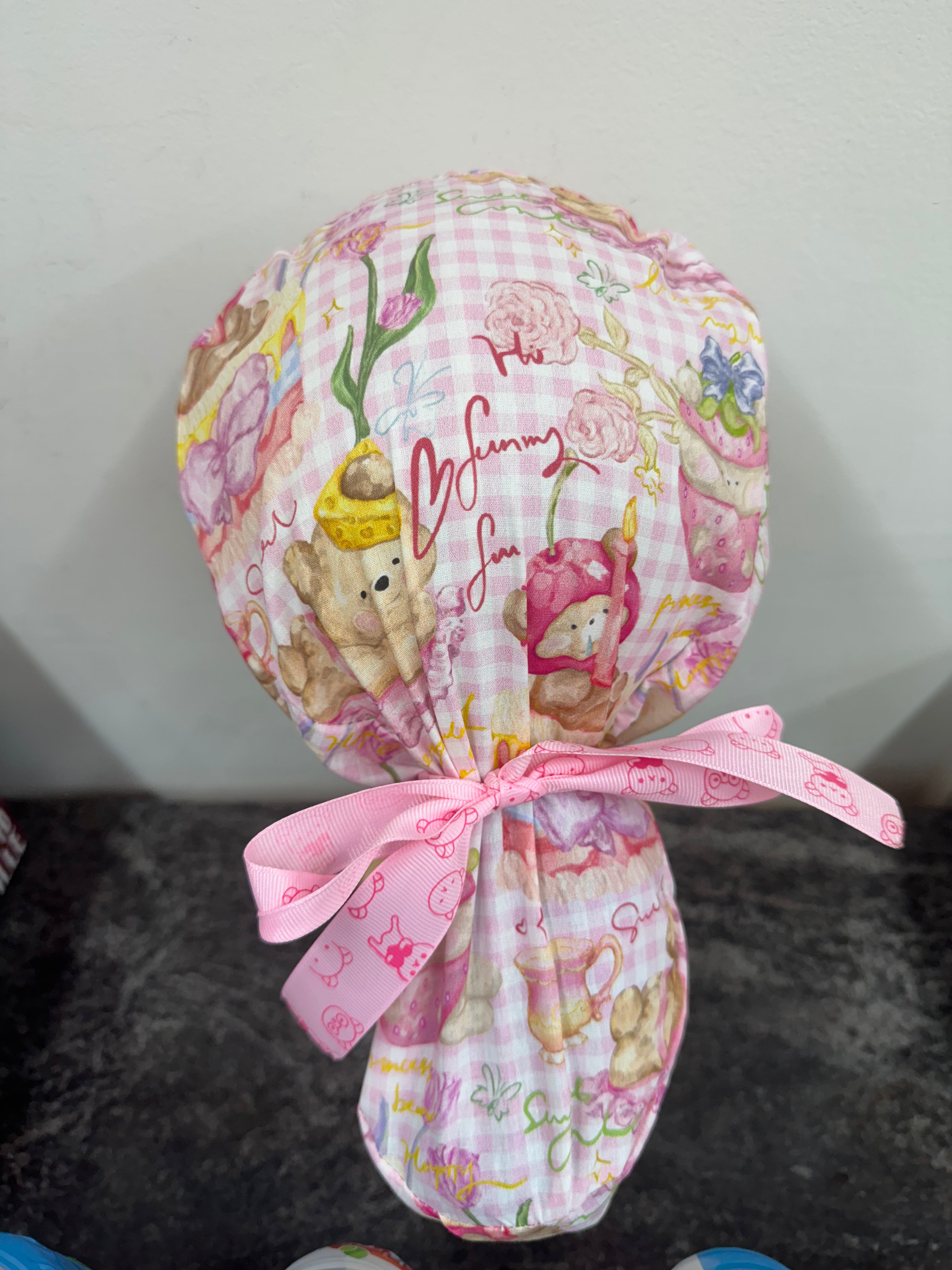 Bunny/bear pony tail scrub cap