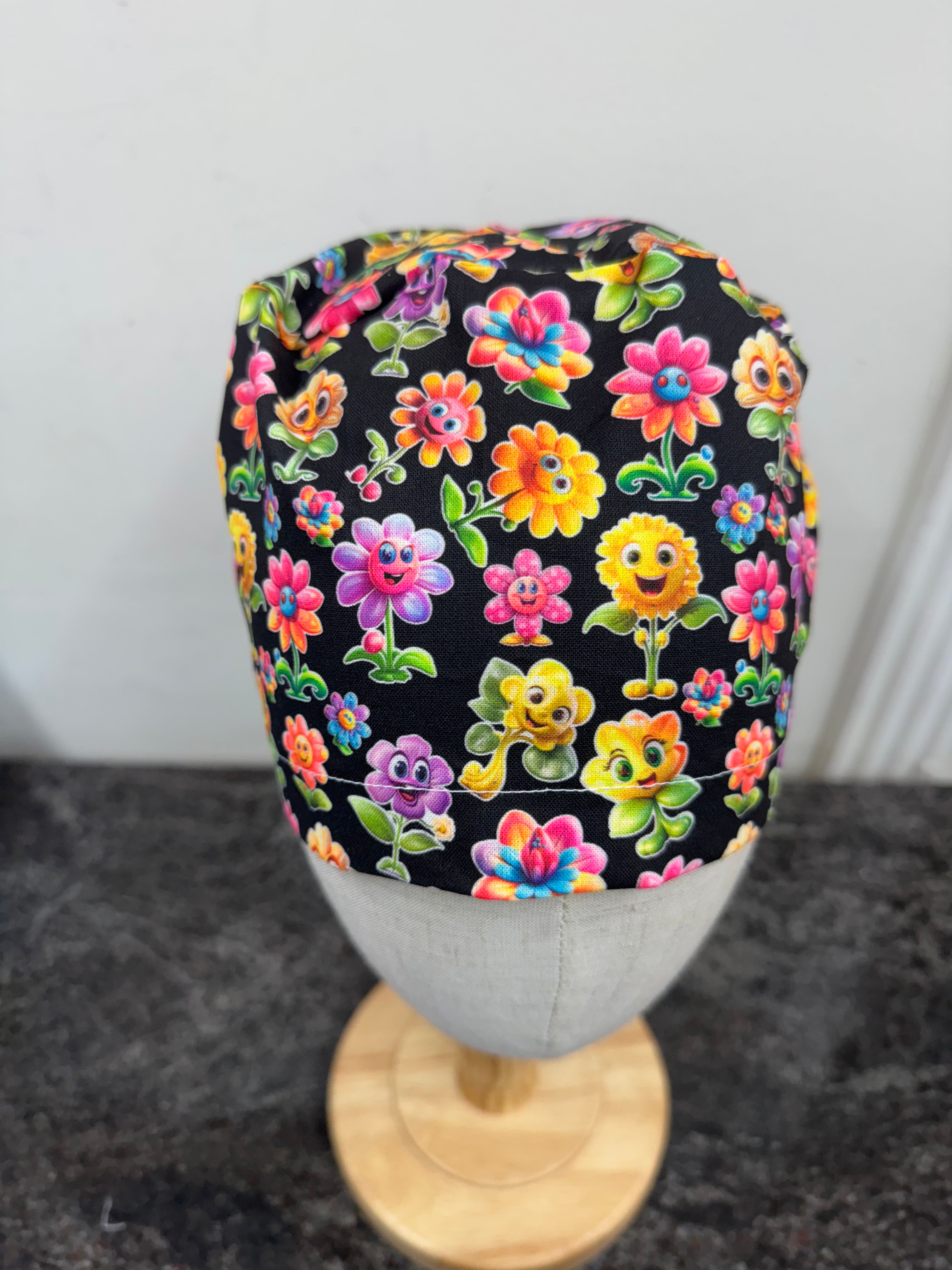 Cute flower scrub cap