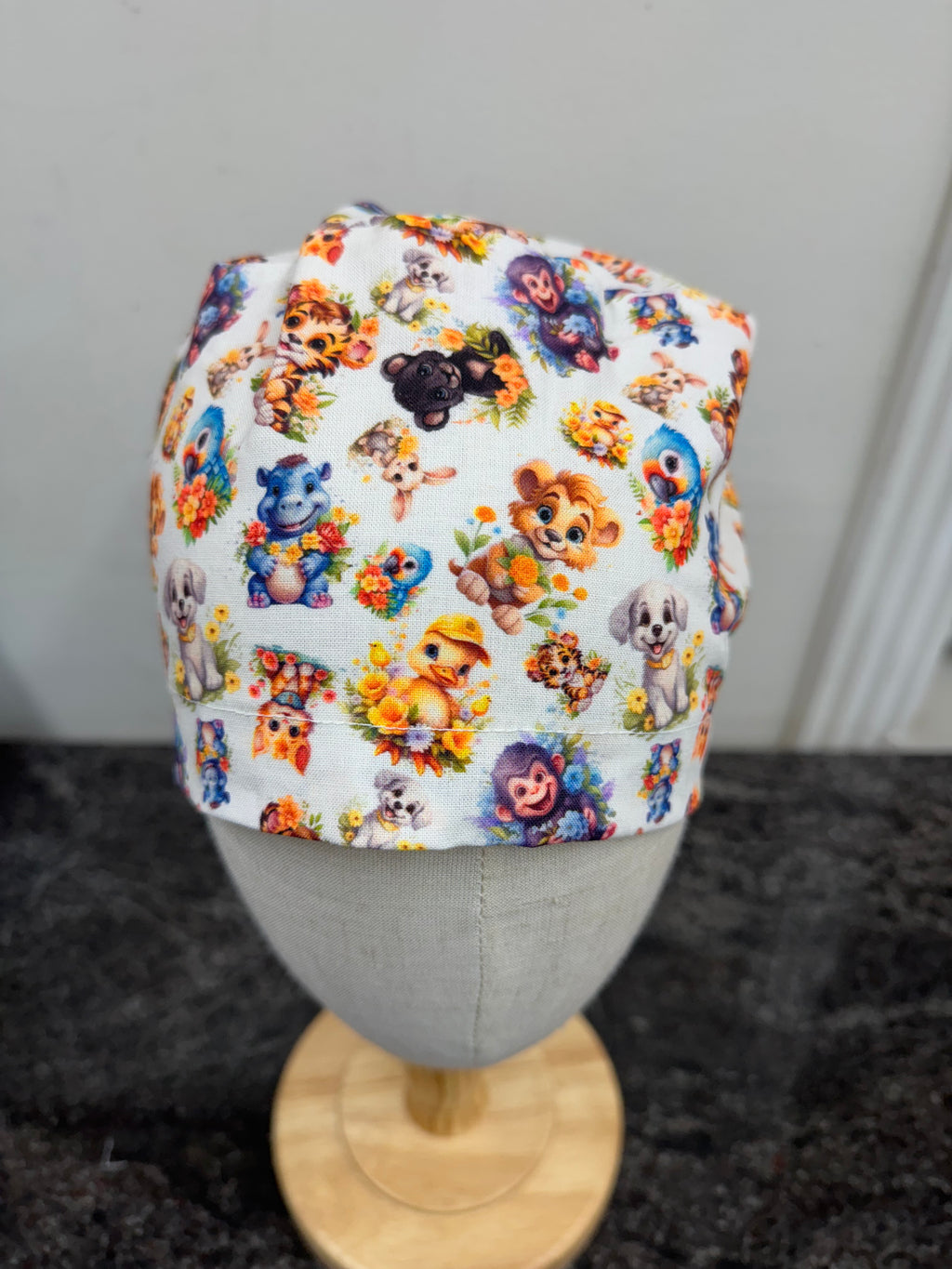 Cute baby animals scrub cap