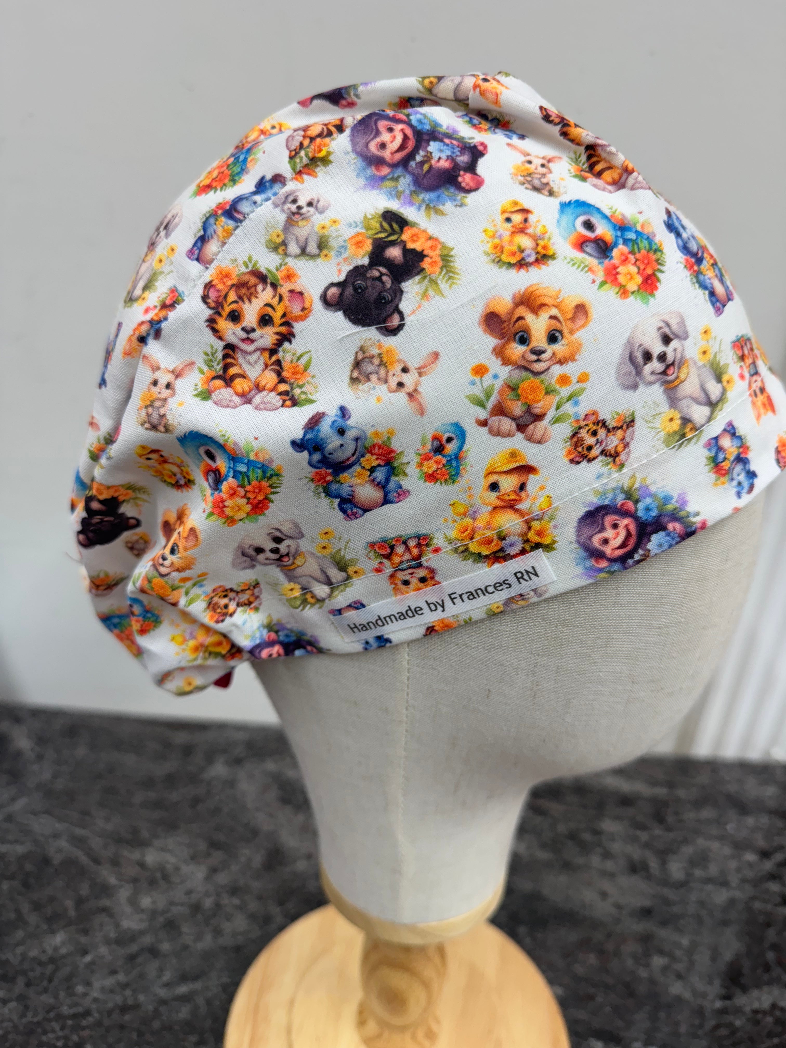 Cute baby animals scrub cap