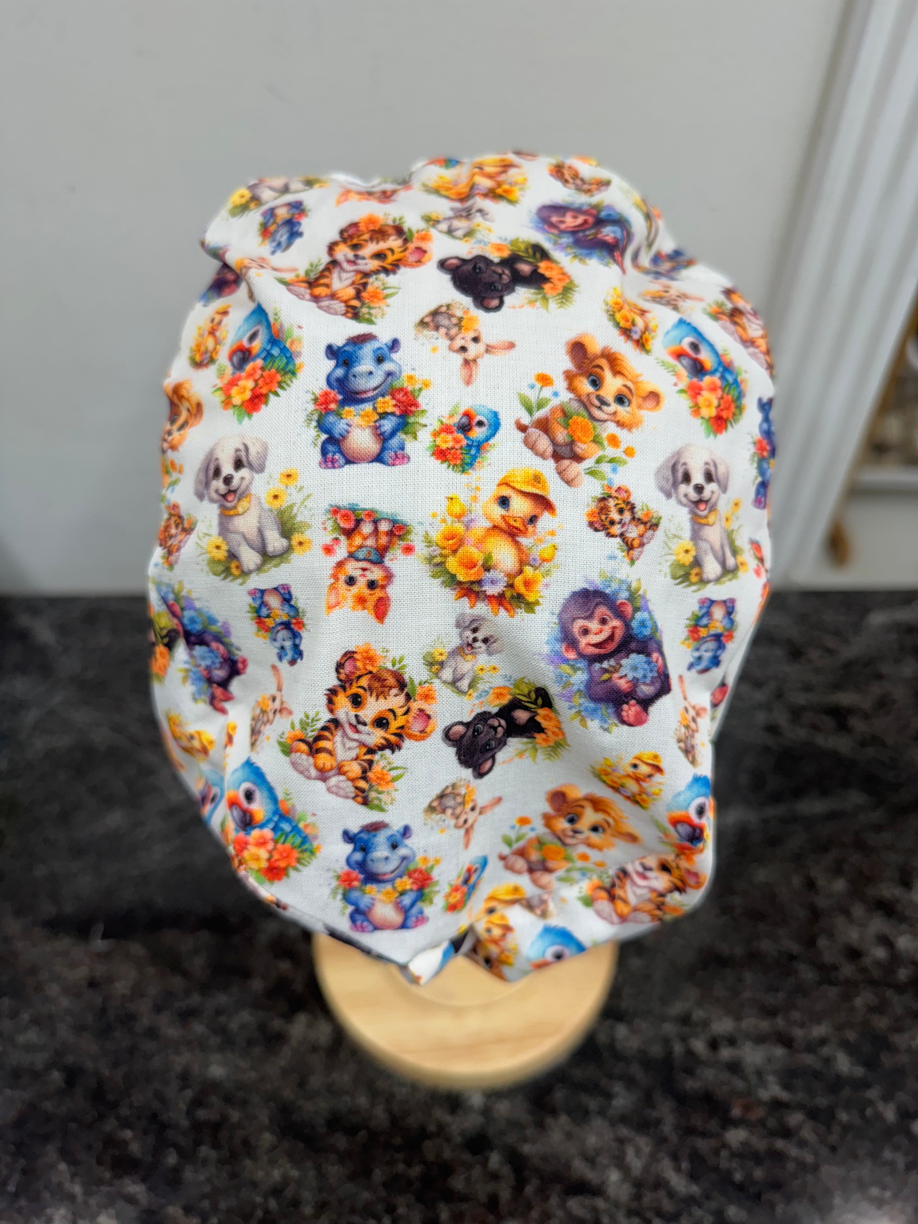 Cute baby animals scrub cap